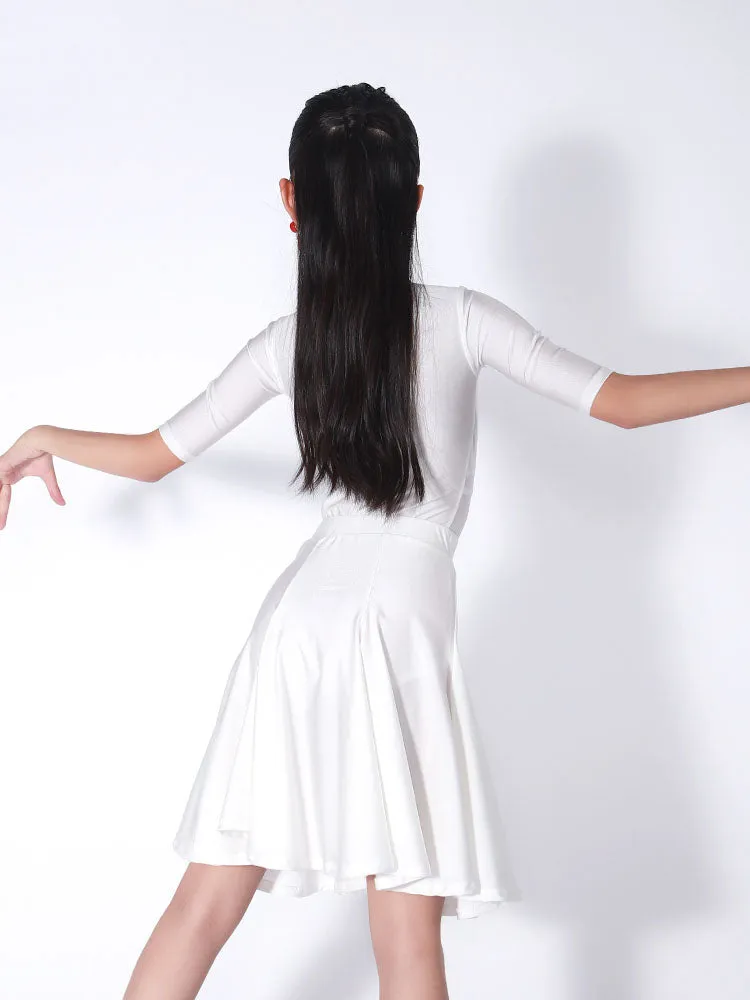 Latin Dance Mid-slleeved Performance Costume Professional Competition Suits