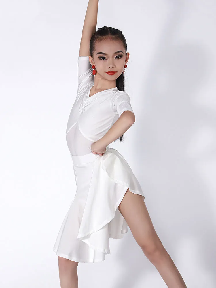 Latin Dance Mid-slleeved Performance Costume Professional Competition Suits
