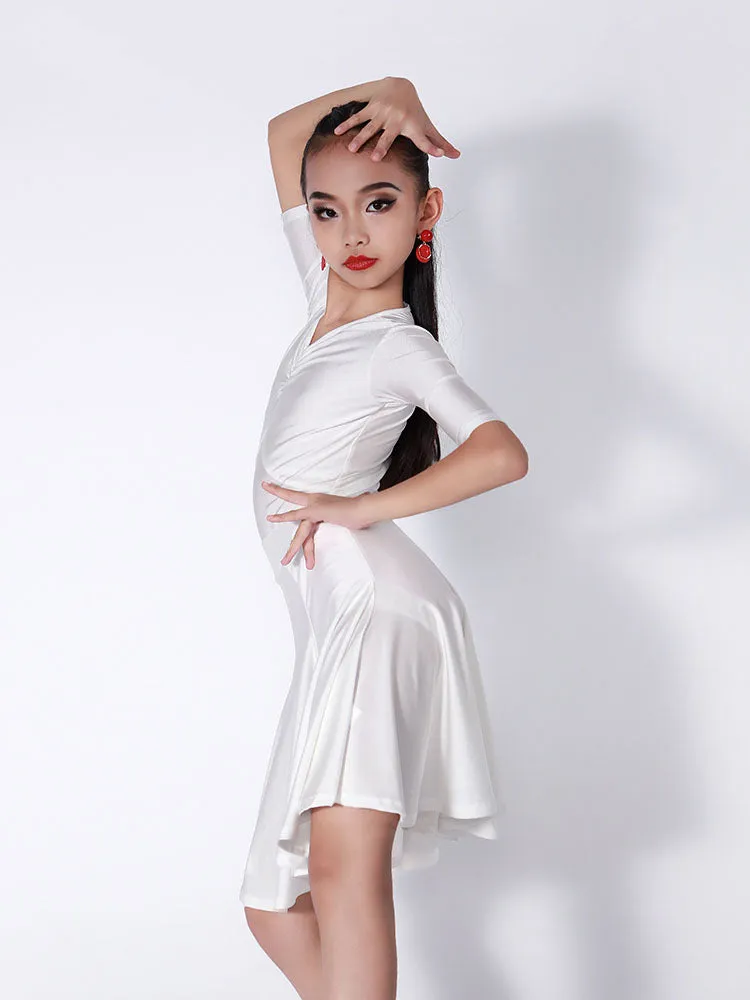 Latin Dance Mid-slleeved Performance Costume Professional Competition Suits