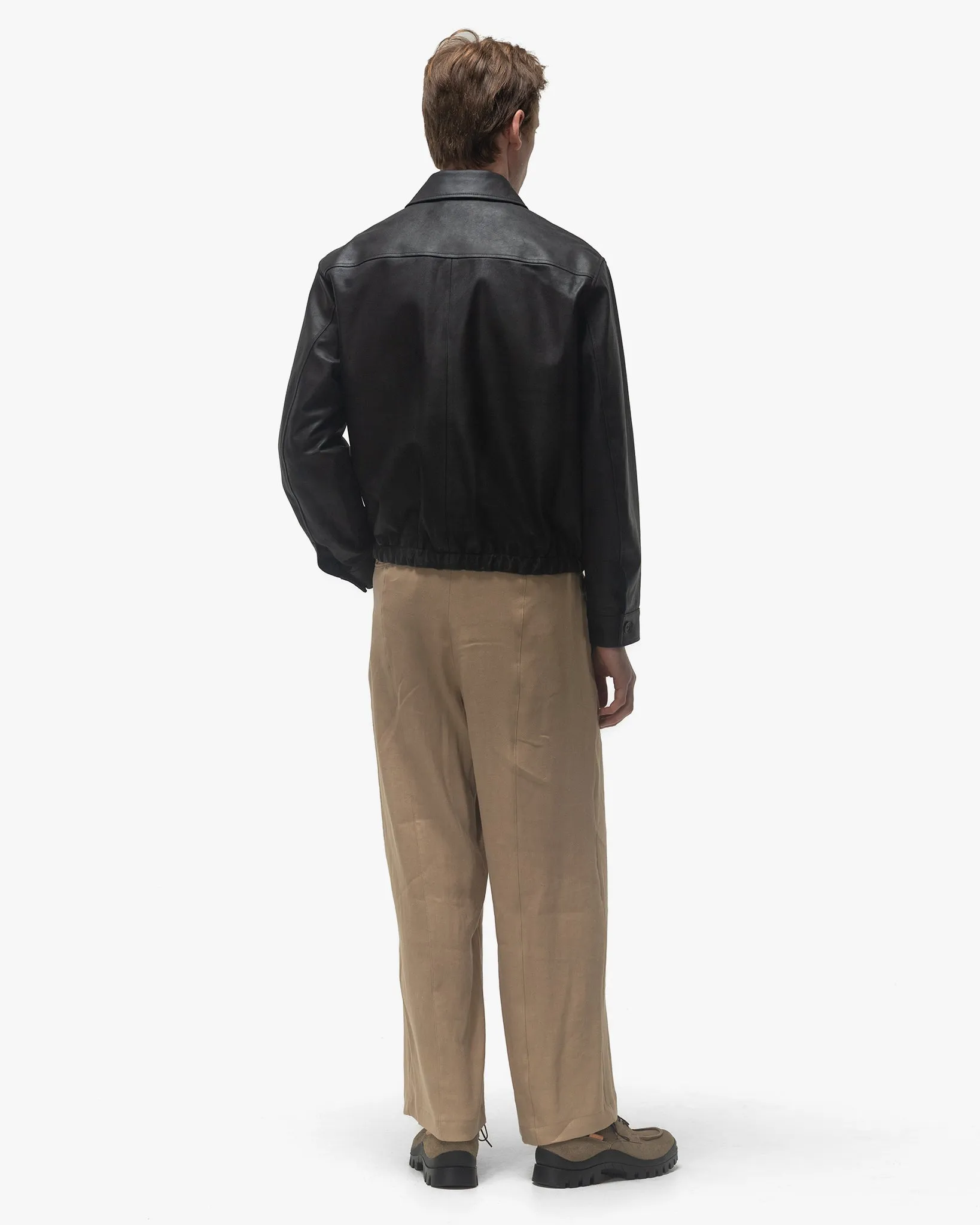 Leather Zip Blouson Black
