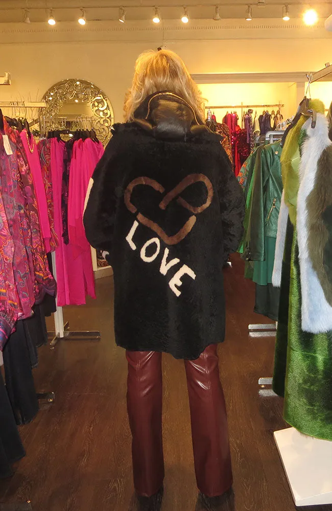 Love Zipper 100% Lamb Coat