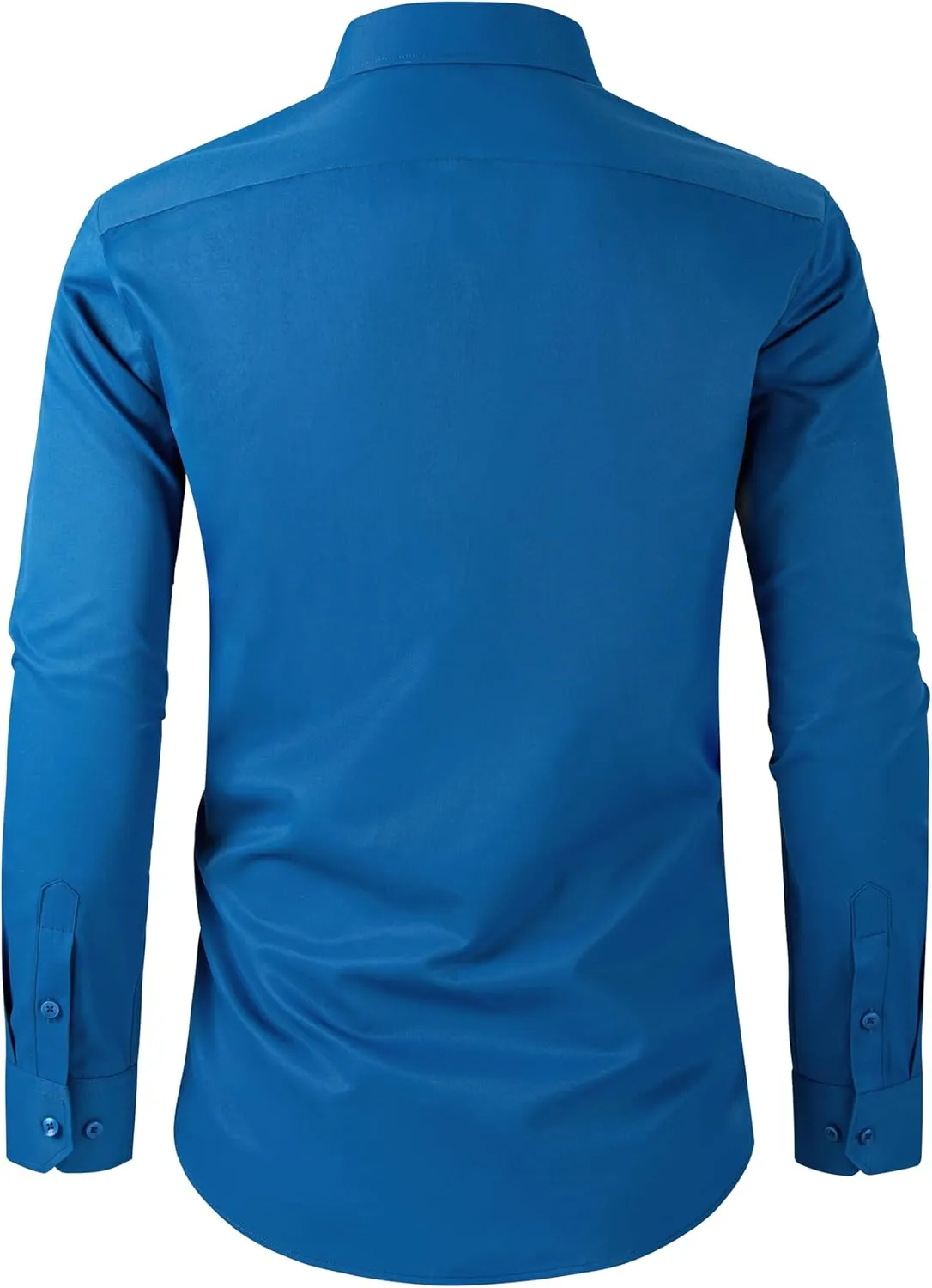 Men's Dress Shirts Regular Fit Solid Long Sleeve Wrinkle-Free Formal Shirt Business Casual Button Down Shirts