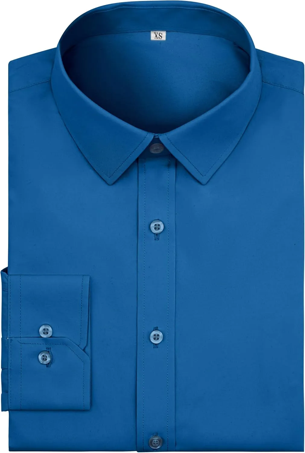 Men's Dress Shirts Regular Fit Solid Long Sleeve Wrinkle-Free Formal Shirt Business Casual Button Down Shirts