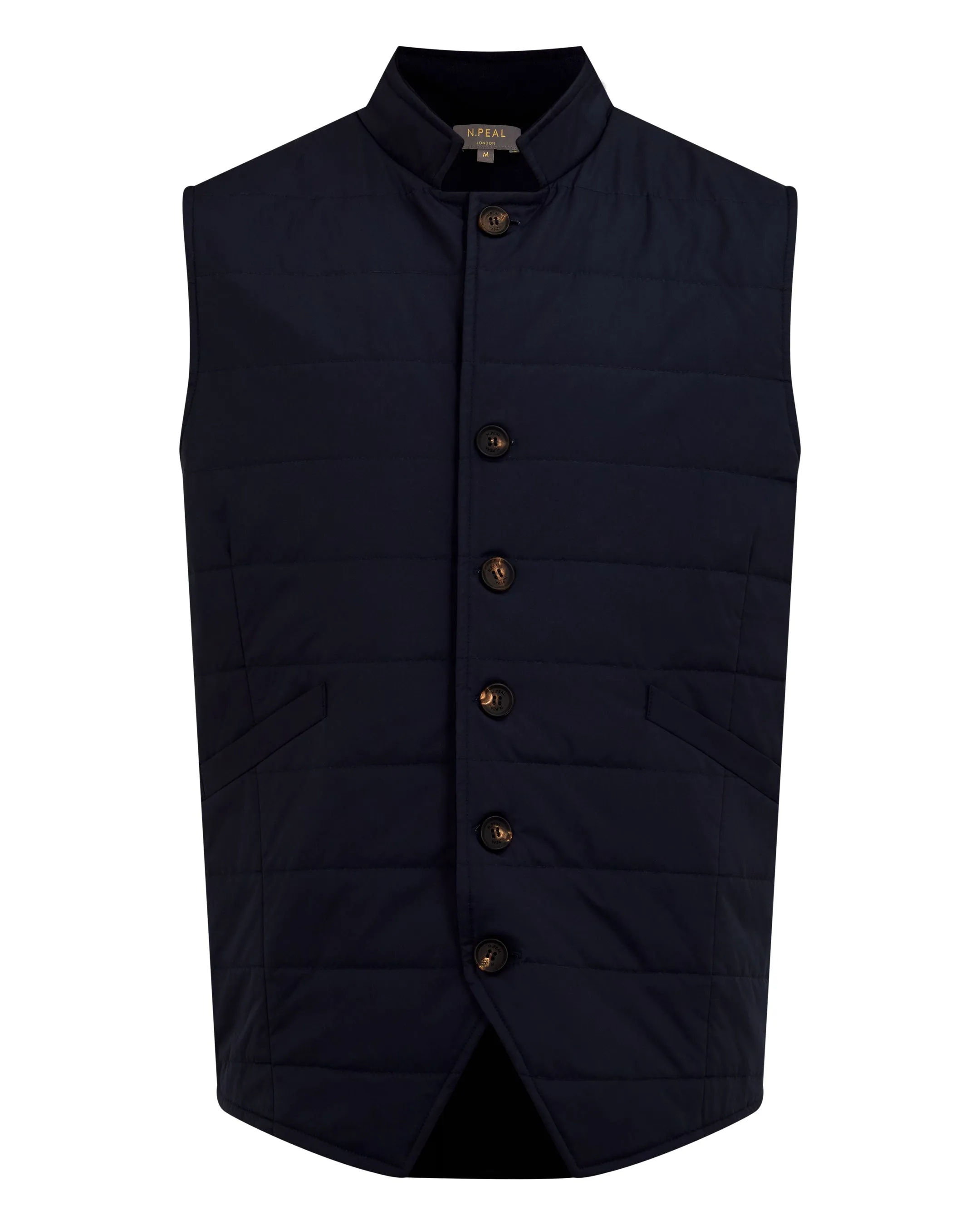 Men's Salzburg Cotton Silk Cashmere Gilet Navy Blue
