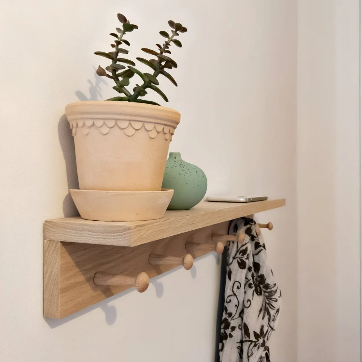 Oak Peg Rail Shelf