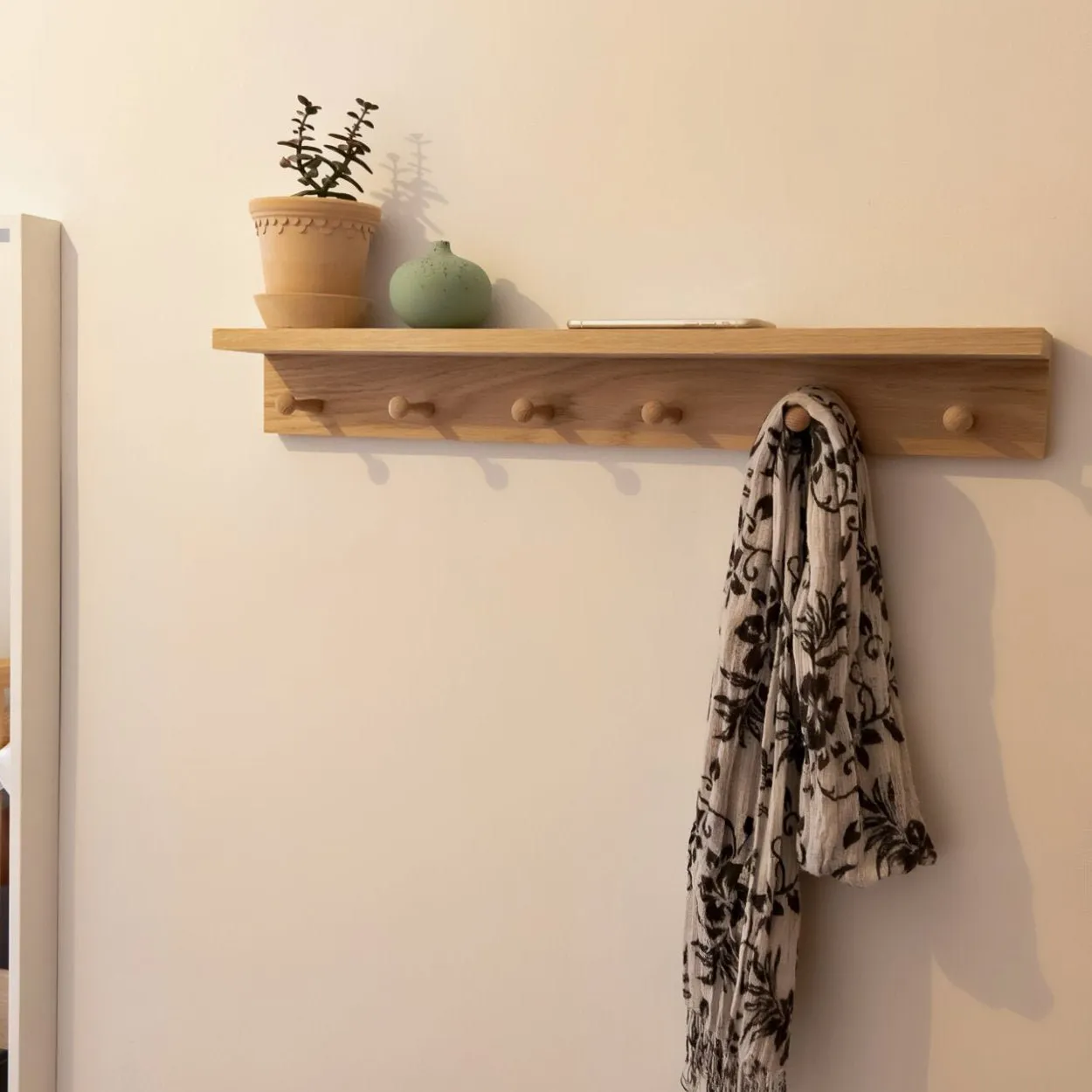 Oak Peg Rail Shelf