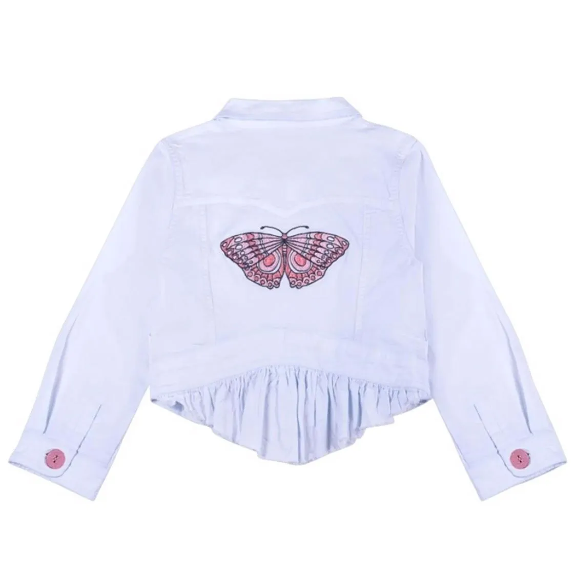 Paper Wings White Butterfly Bustle Girls Jacket
