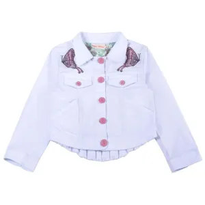 Paper Wings White Butterfly Bustle Girls Jacket