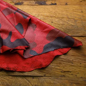 Premium Pinhole Red Camo Perforated Leather Hide