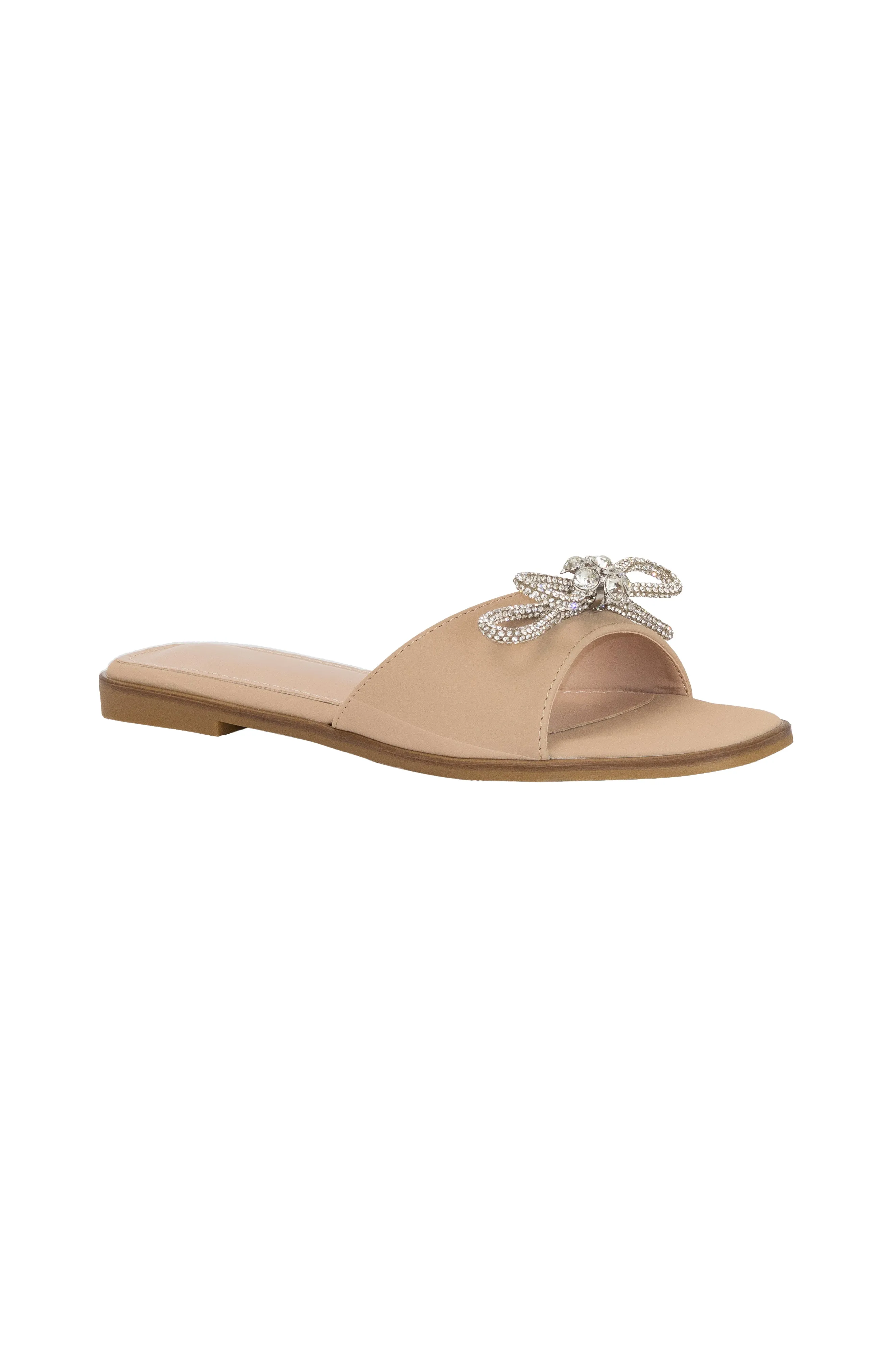 Quebec - Embellished Bow Strap Flat Sandals