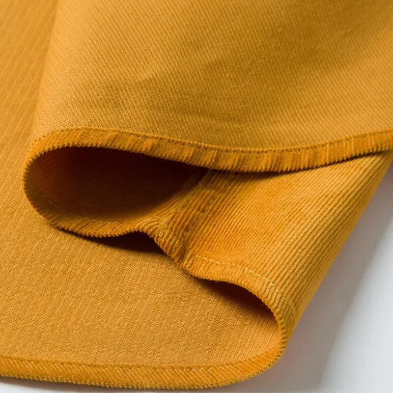 S~7xl Corduroy Cotton Shirt Mens Casual Long Sleeve Regular Fit Solid