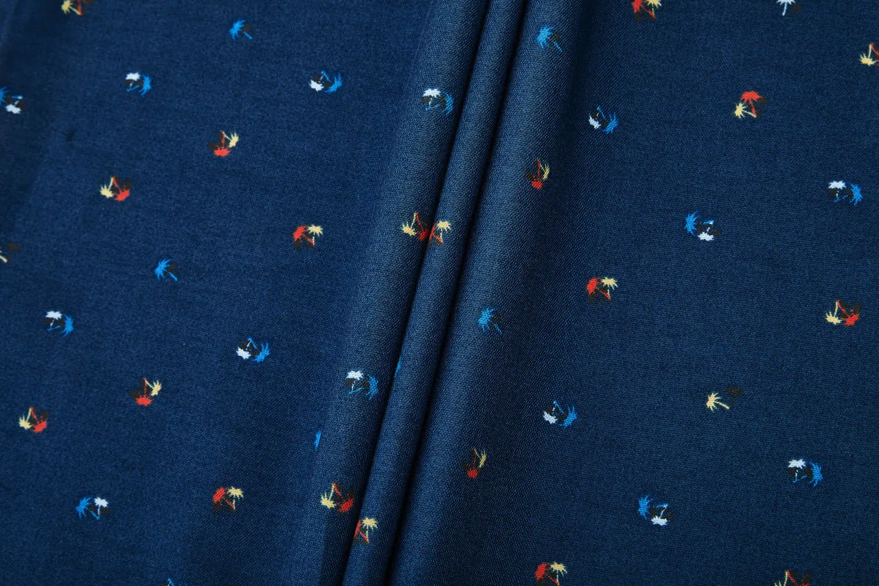 Small Palm Tree All Over Print Casual Shirt in Smart Fit