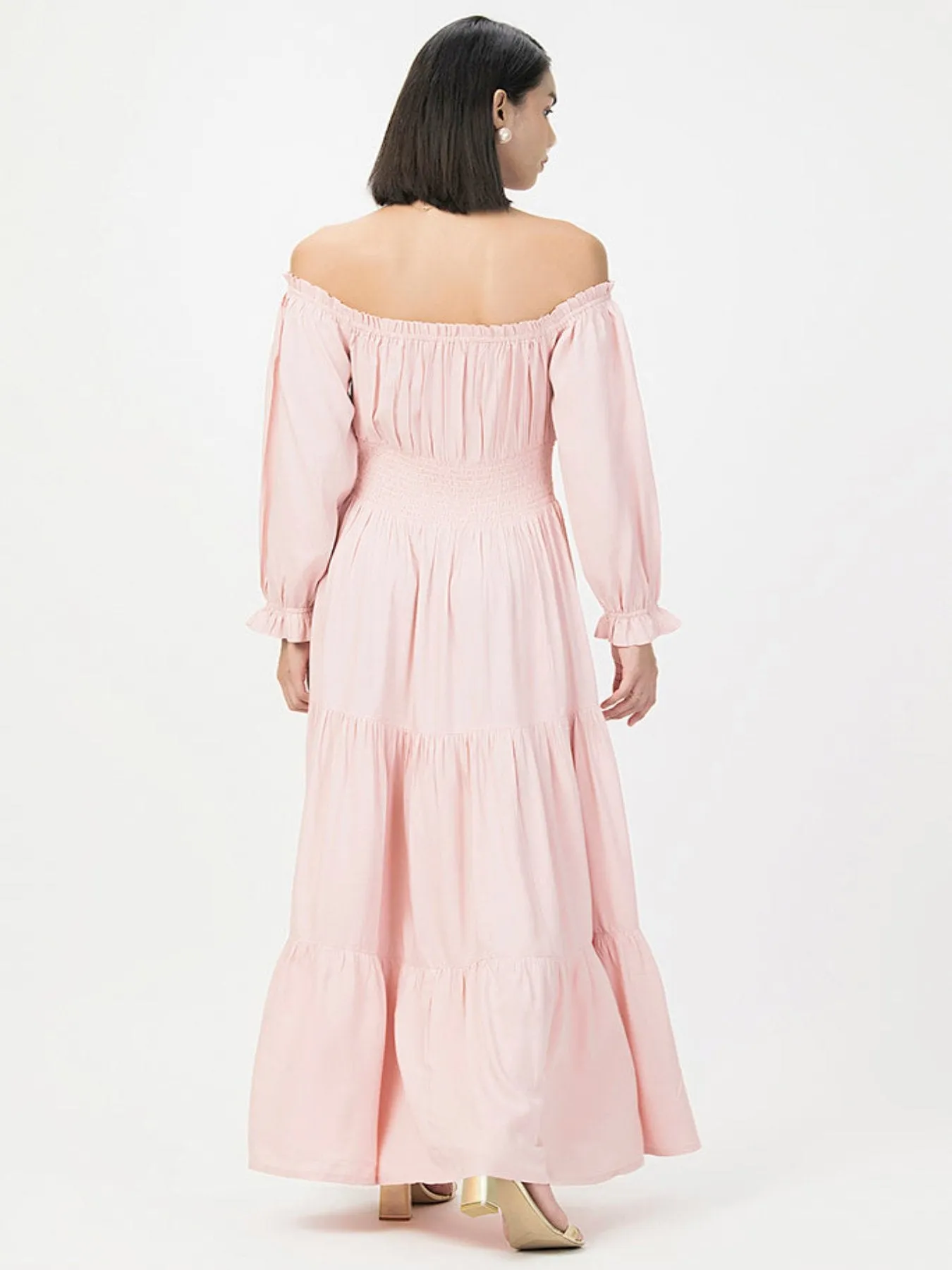 Smocked Maxi Summer Dress Pink