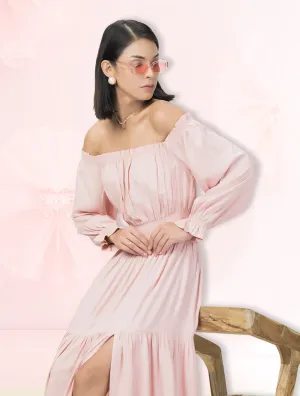 Smocked Maxi Summer Dress Pink