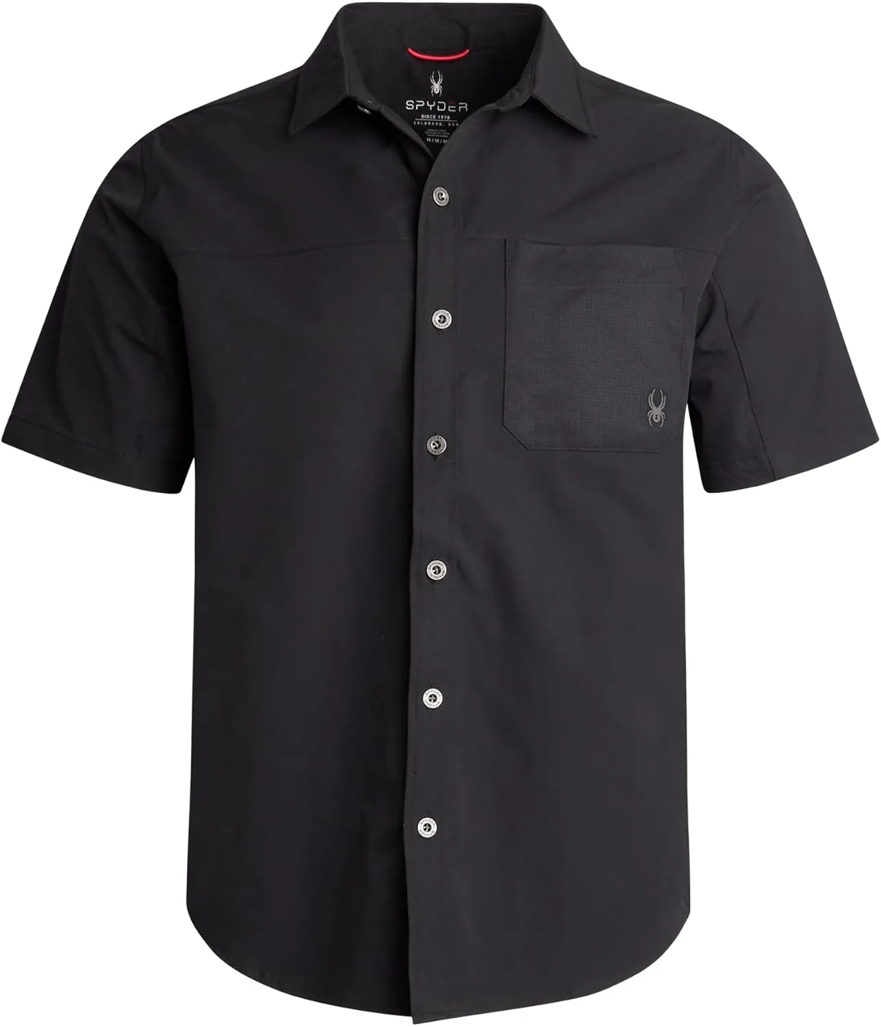 Spyder Mens Short Sleeve Button Down Shirts - Lightweight Stretch Ripstop Collared Wrinkle Free Dress Shirts for Men (S-XL)