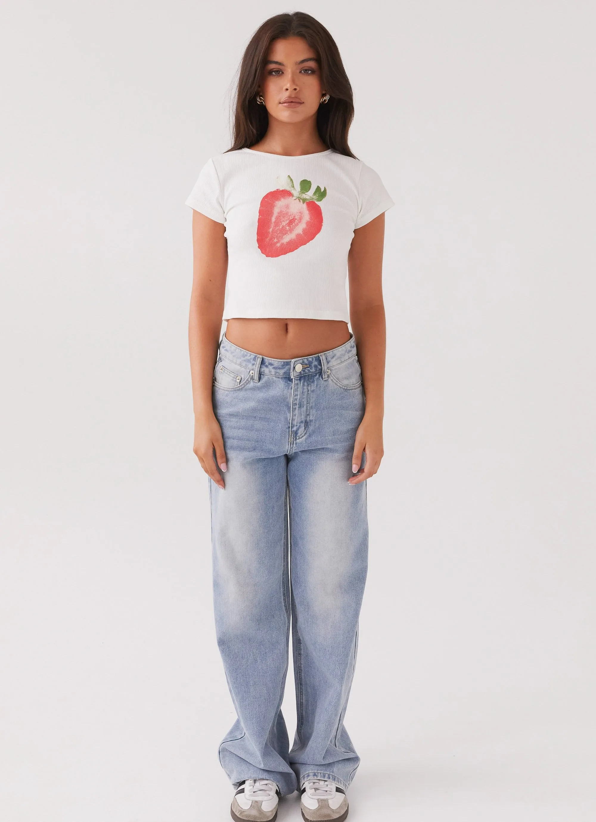 Strawberry Shortcake Graphic Baby Tee - White