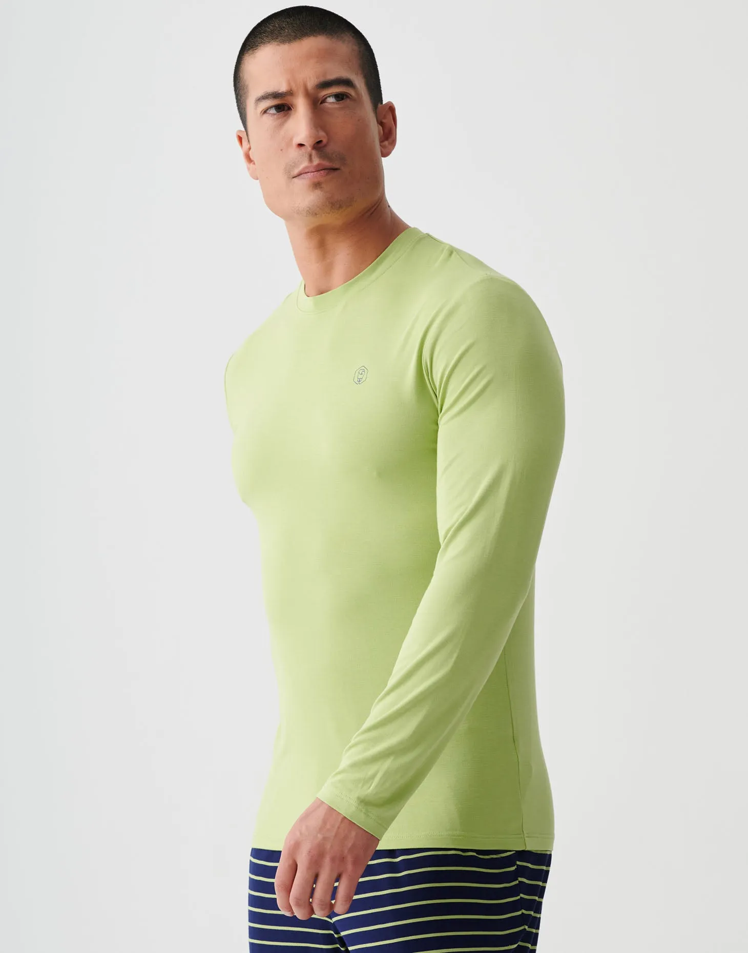 Two-pack Men's Bamboo Long Sleeve T-Shirts – Tarragon & Navy