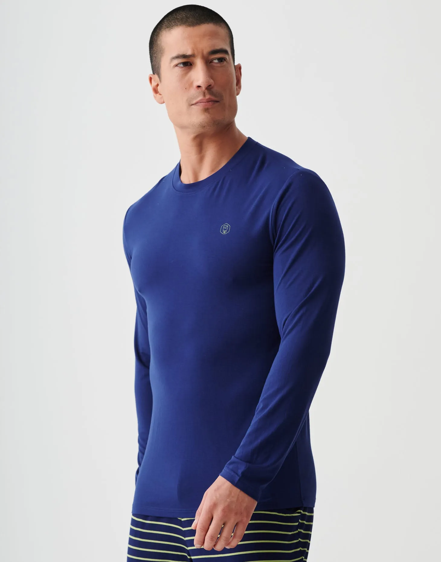 Two-pack Men's Bamboo Long Sleeve T-Shirts – Tarragon & Navy