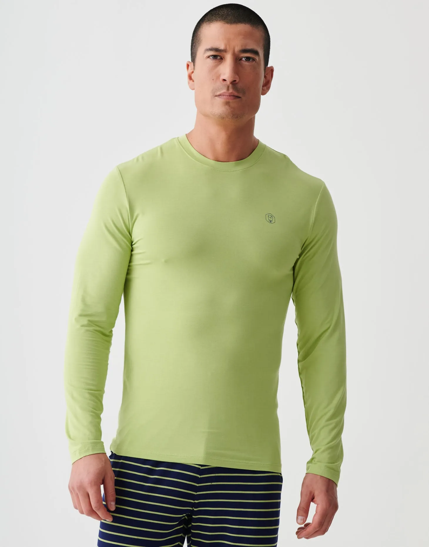 Two-pack Men's Bamboo Long Sleeve T-Shirts – Tarragon & Navy