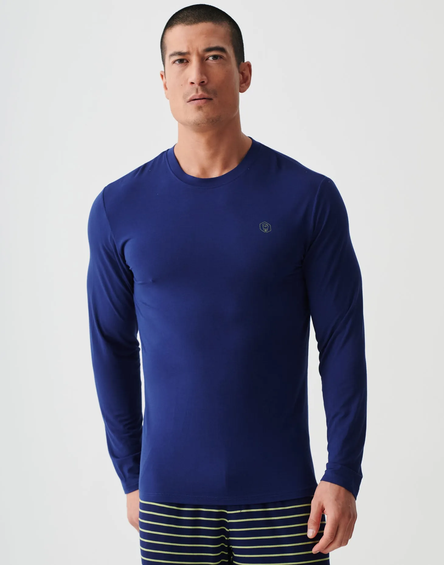 Two-pack Men's Bamboo Long Sleeve T-Shirts – Tarragon & Navy
