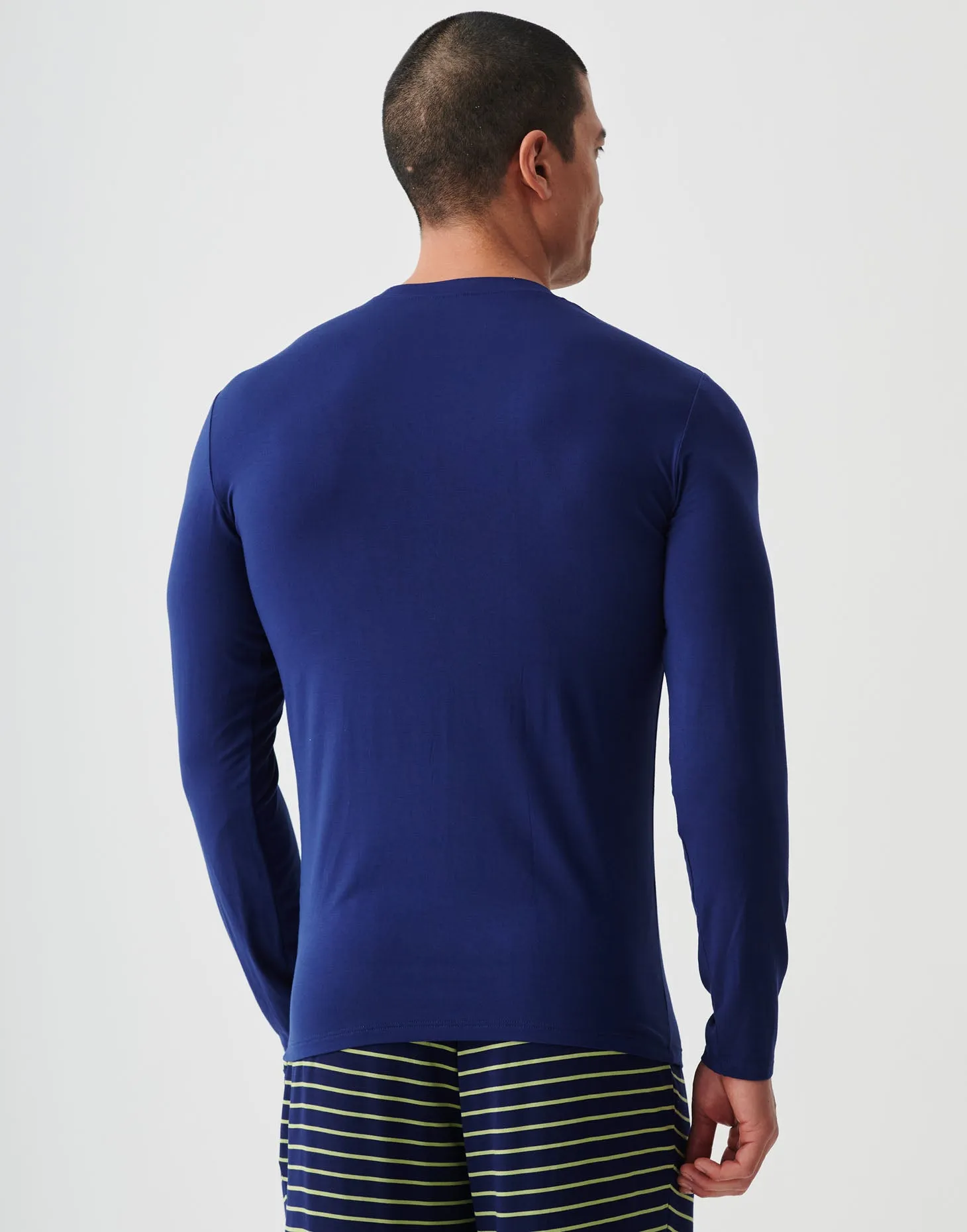 Two-pack Men's Bamboo Long Sleeve T-Shirts – Tarragon & Navy
