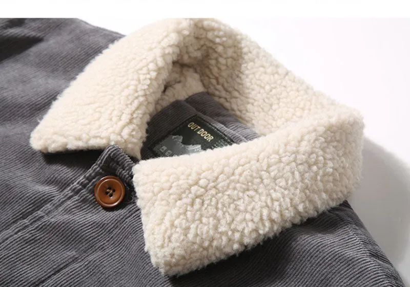 Unisex Jas Modieus en Corduroy met Bontvoering