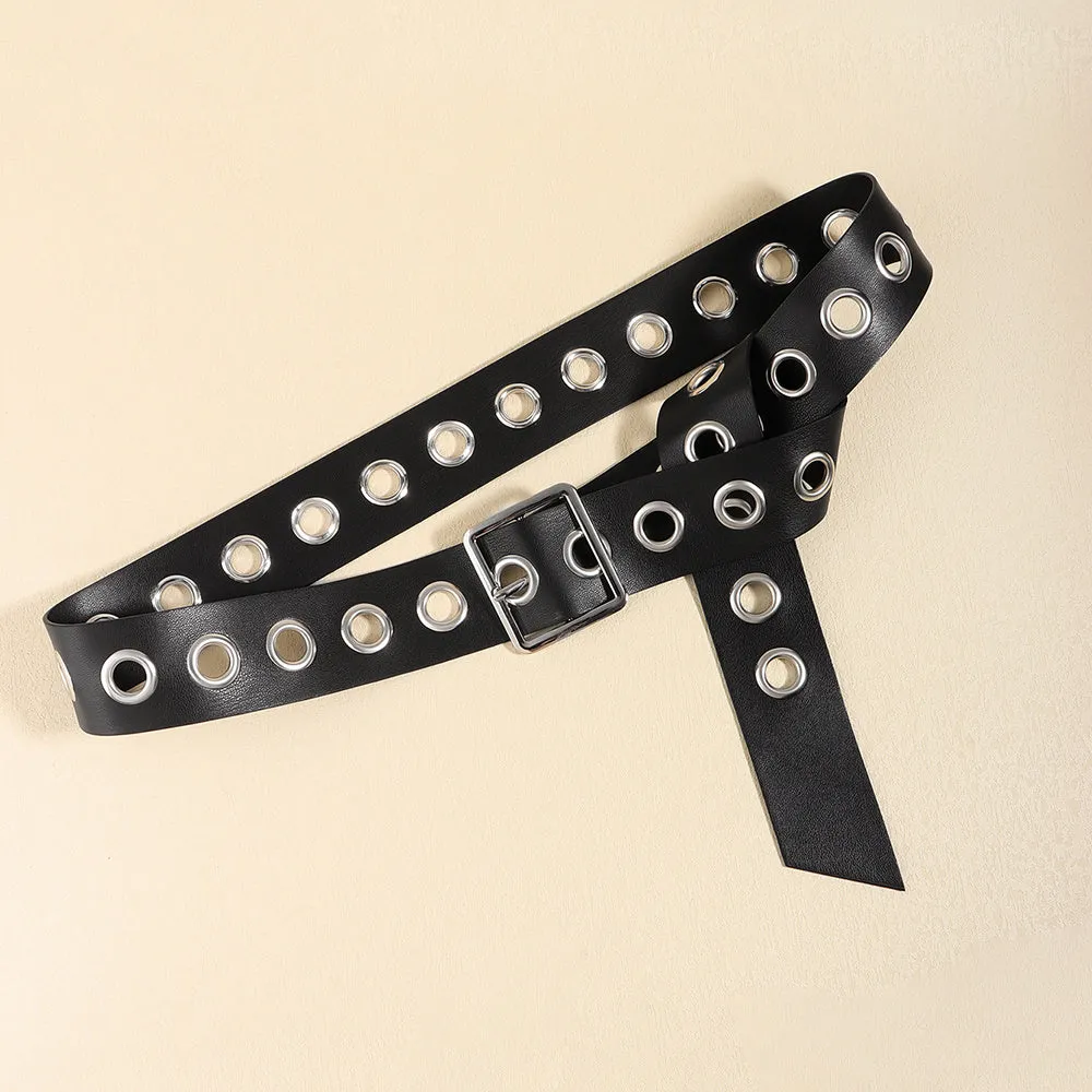 Unisex Punk Belt - Hollow PU Fashion