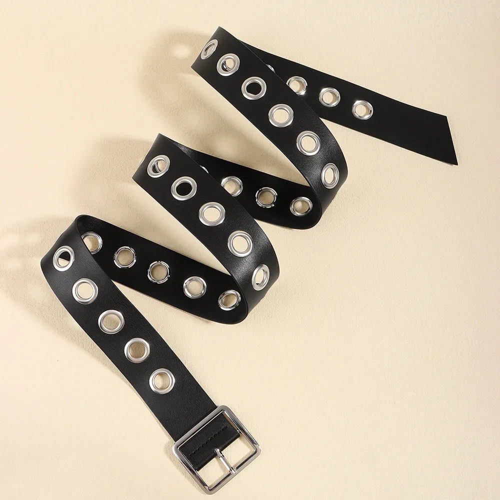 Unisex Punk Belt - Hollow PU Fashion