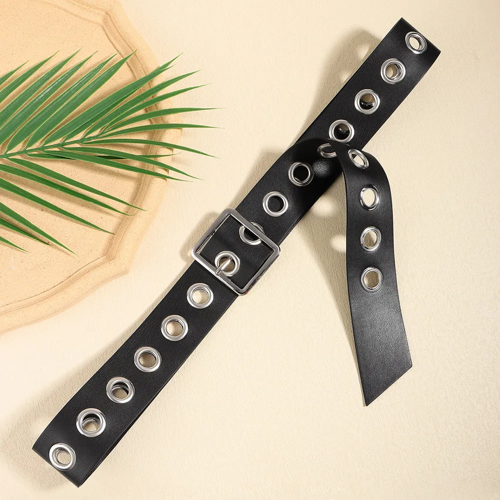 Unisex Punk Belt - Hollow PU Fashion