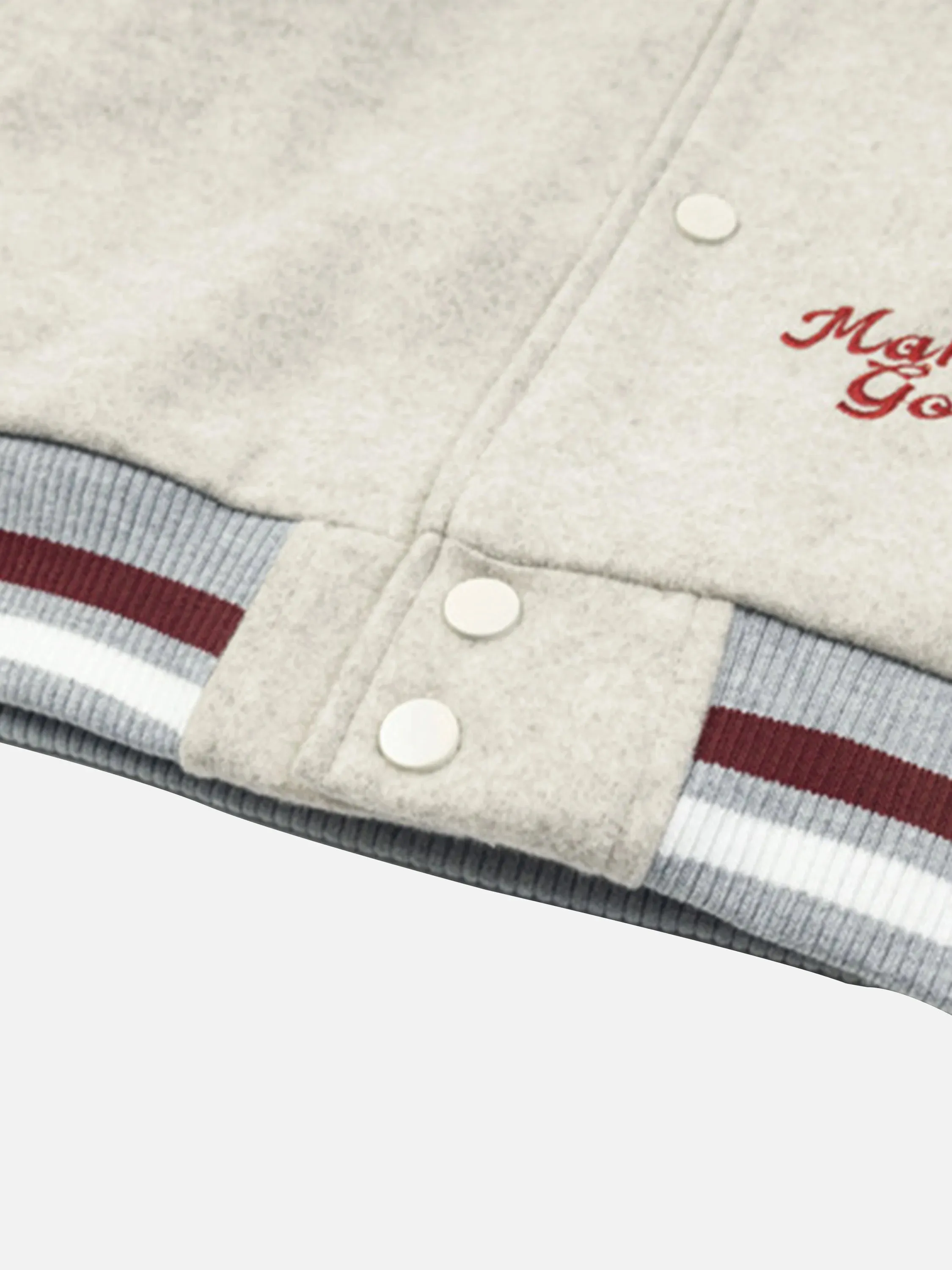 Vintage Embroidery PU Patchwork Baseball Jacket