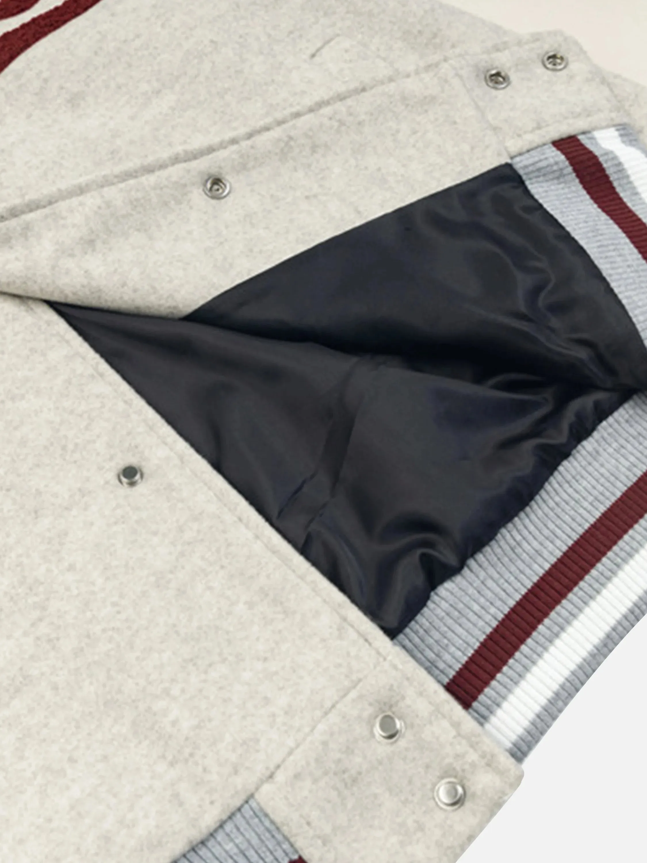 Vintage Embroidery PU Patchwork Baseball Jacket