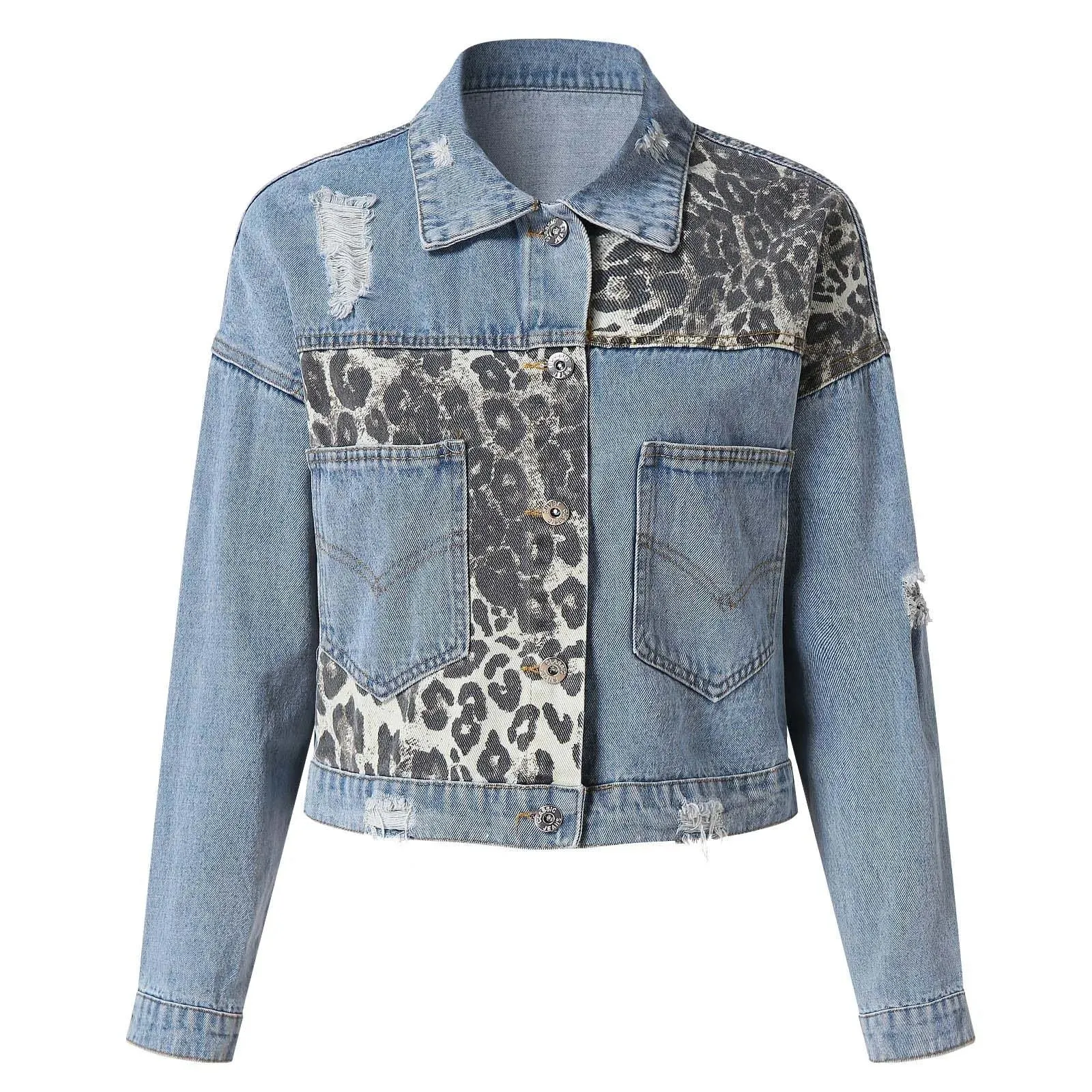 Vita Leopard Denim Jacket