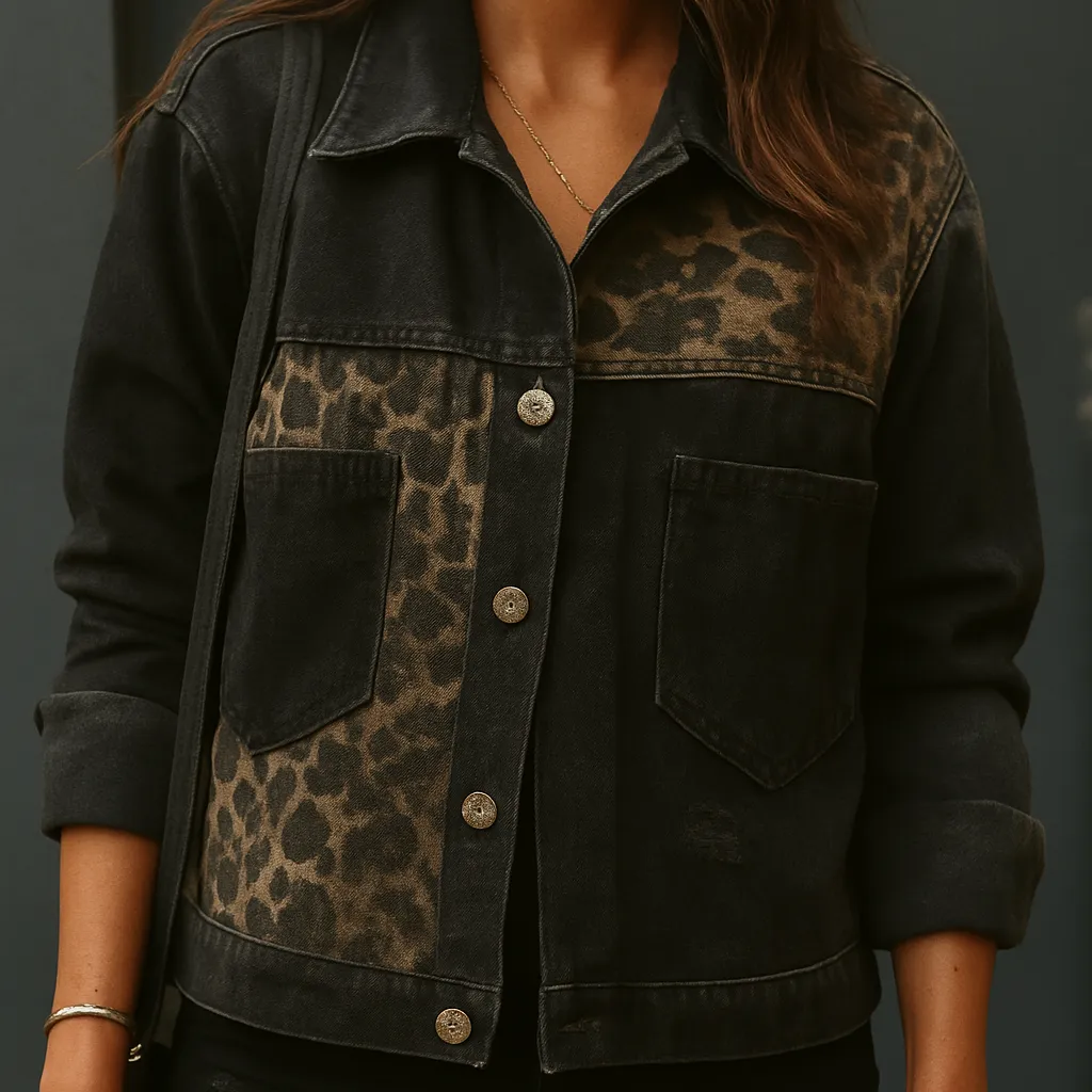 Vita Leopard Denim Jacket