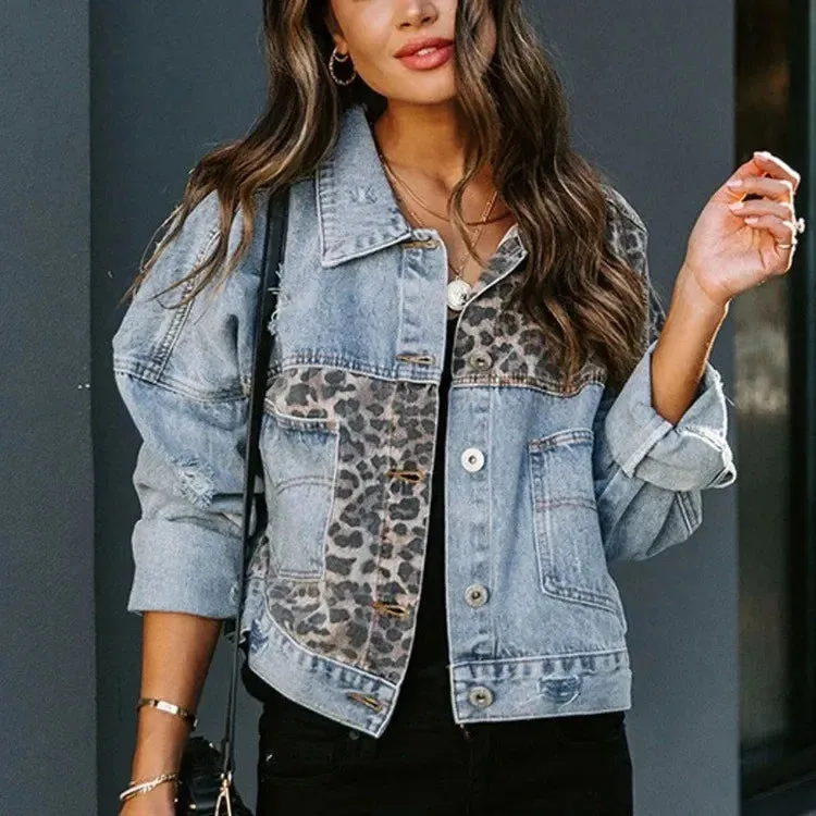Vita Leopard Denim Jacket