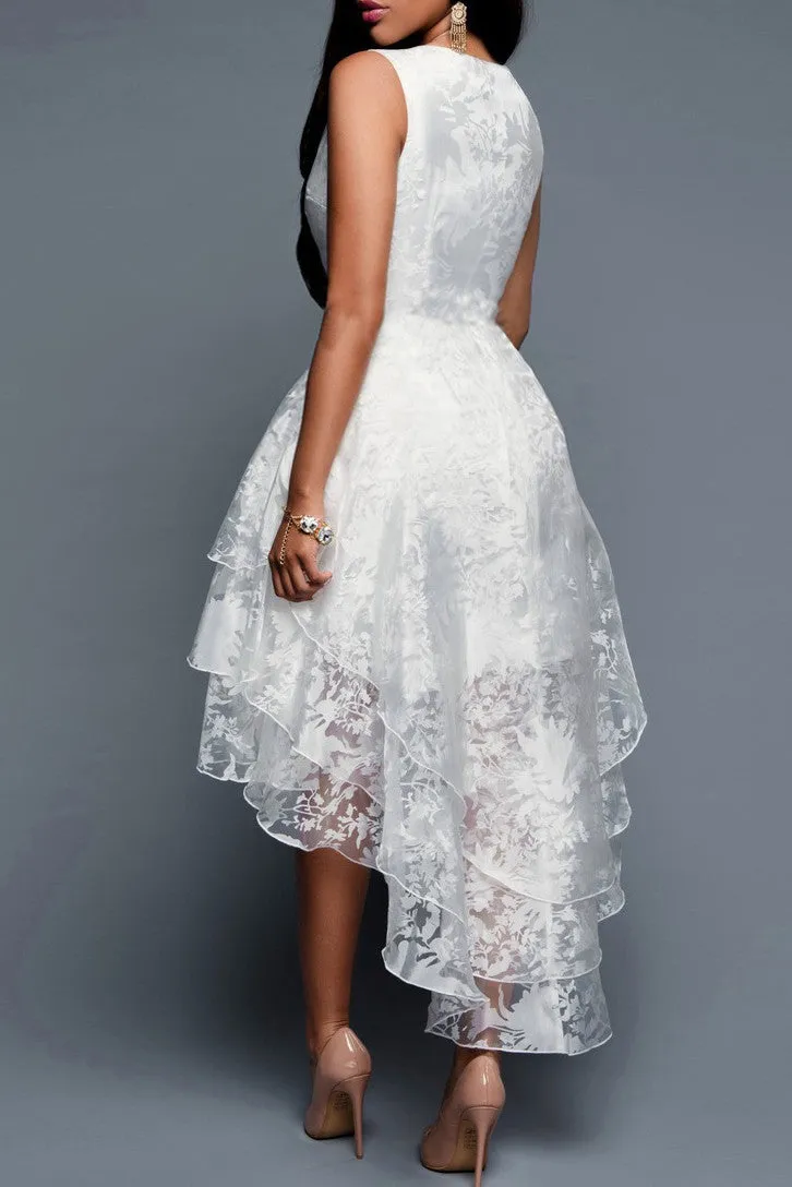 Western-Style Sleeveless Cotton Organza Tank Dress