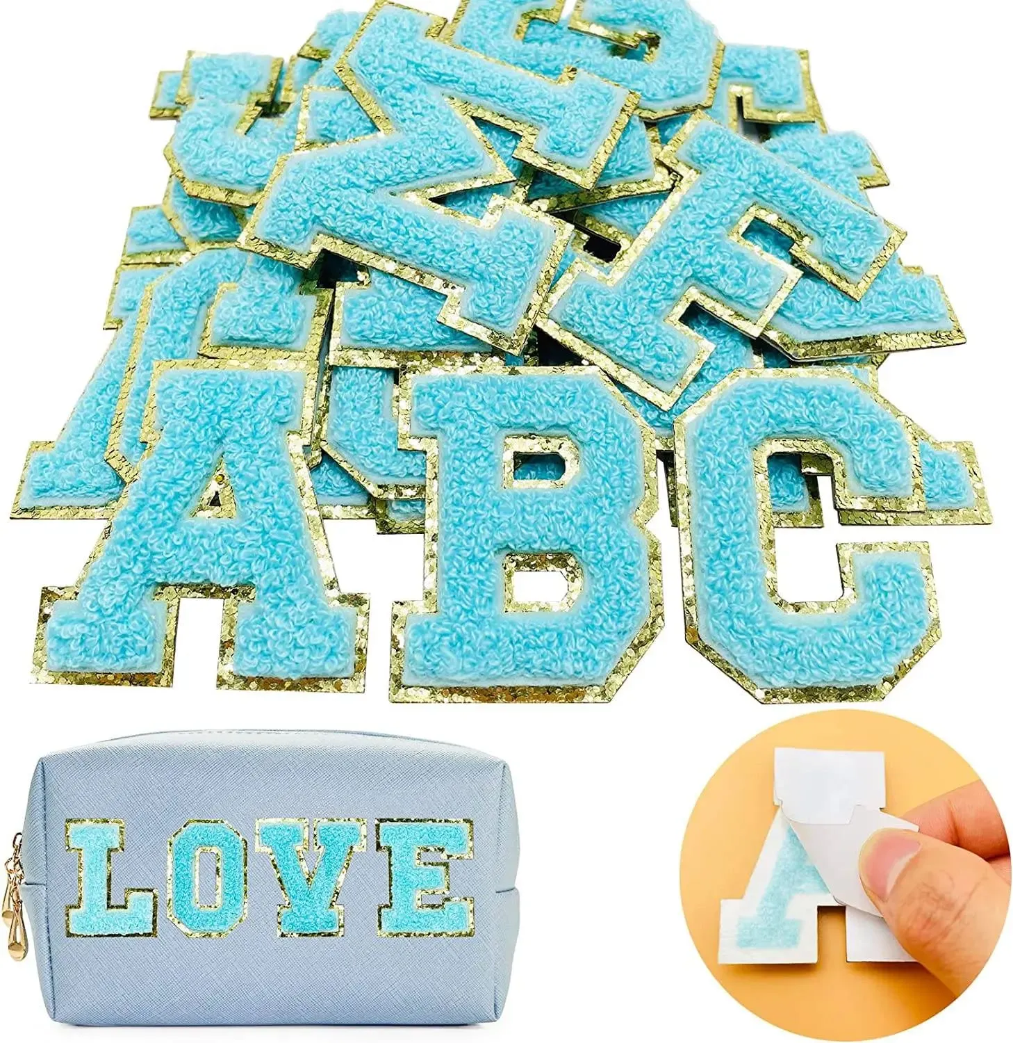 White Self Adhesive Chenille Letters Patches by Poppy Lee Lane
