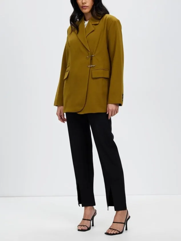 Women's Oversize Button Front Long Sleeve Blazer Work Office Amber Jacket by Kaja Clothing-Briar Jacket