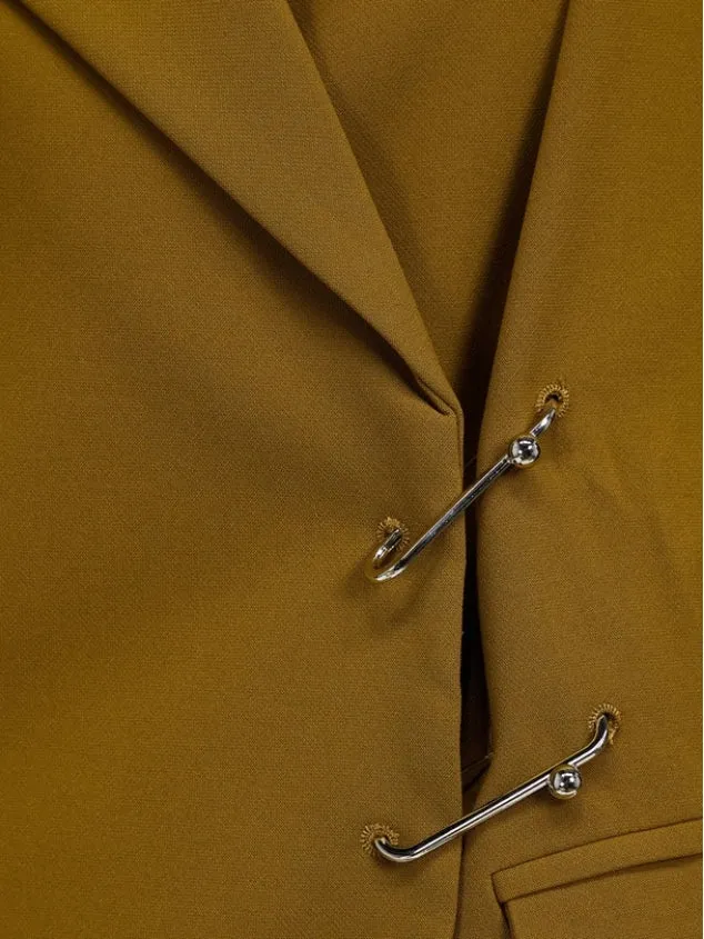 Women's Oversize Button Front Long Sleeve Blazer Work Office Amber Jacket by Kaja Clothing-Briar Jacket
