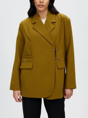 Women's Oversize Button Front Long Sleeve Blazer Work Office Amber Jacket by Kaja Clothing-Briar Jacket