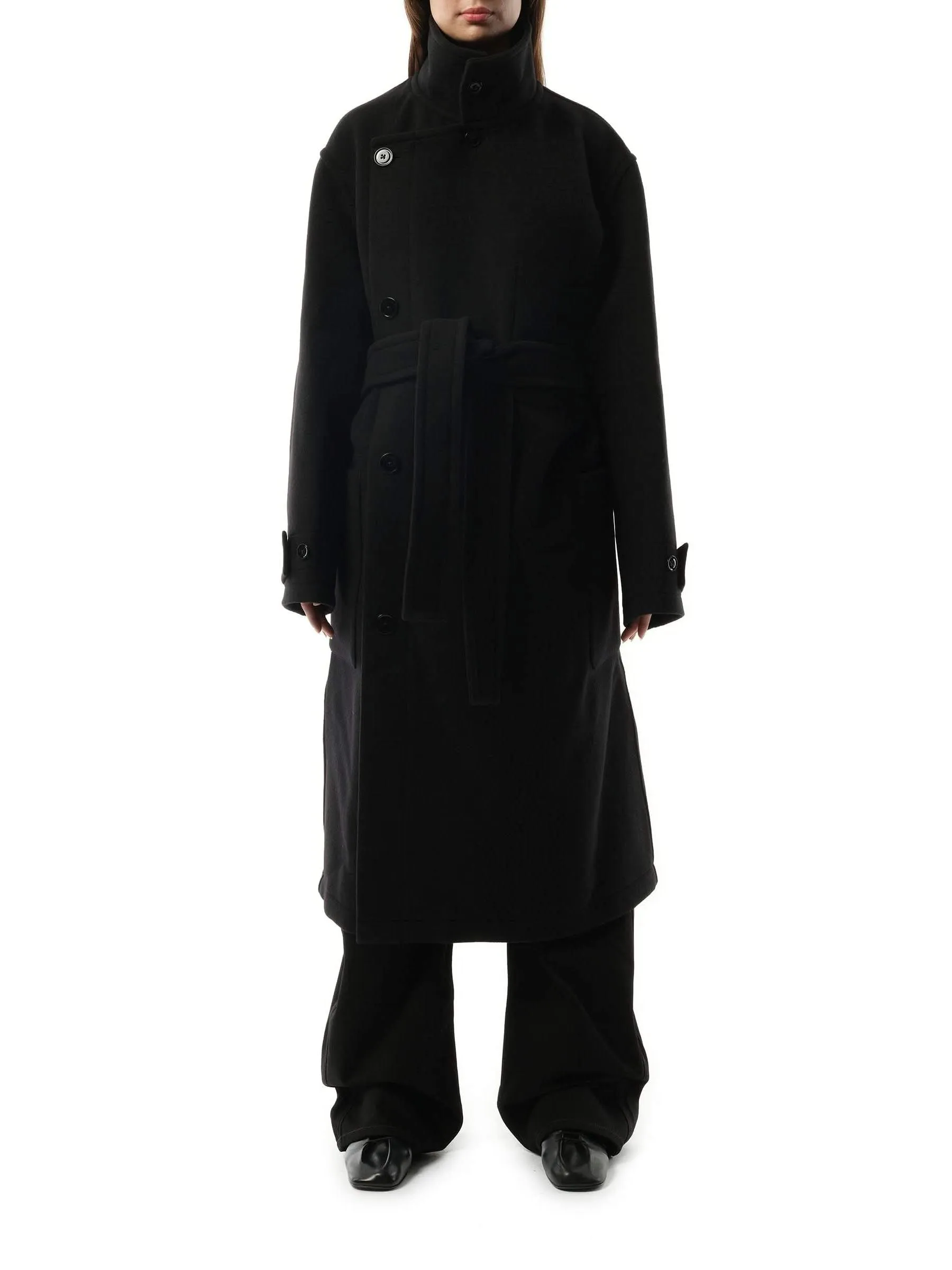 Wrap Coat in Black