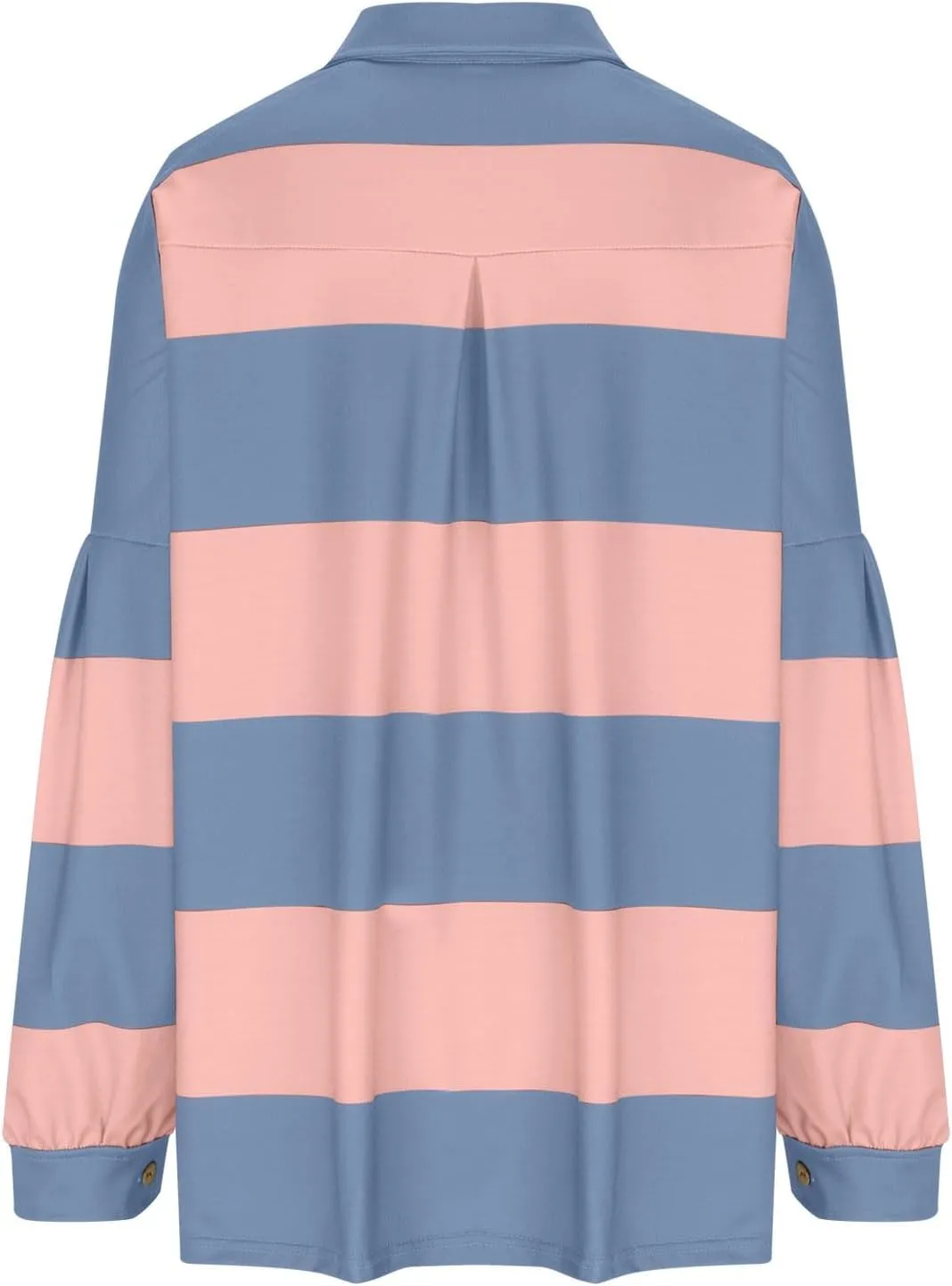 Y2K Tops for Women Fall 2024 Fashion Color Block Striped Polo Shirt Oversized Long Sleeve Button Up Blouse Pullover
