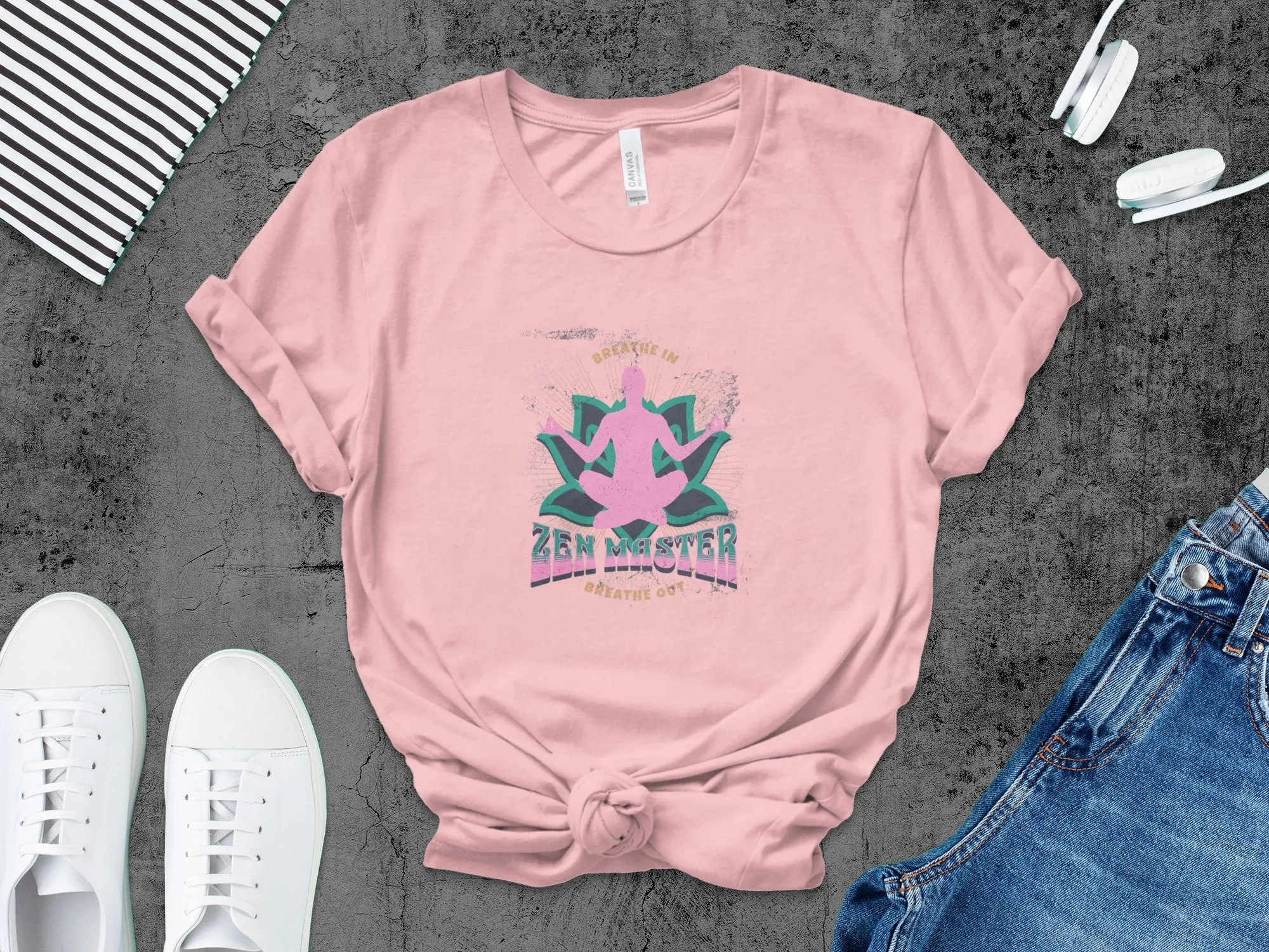 Zen Master Meditation Yoga T-Shirt, Breathe In Breathe Out Spiritual Tee, Unisex Mindfulness Shirt, Casual Comfortable Apparel