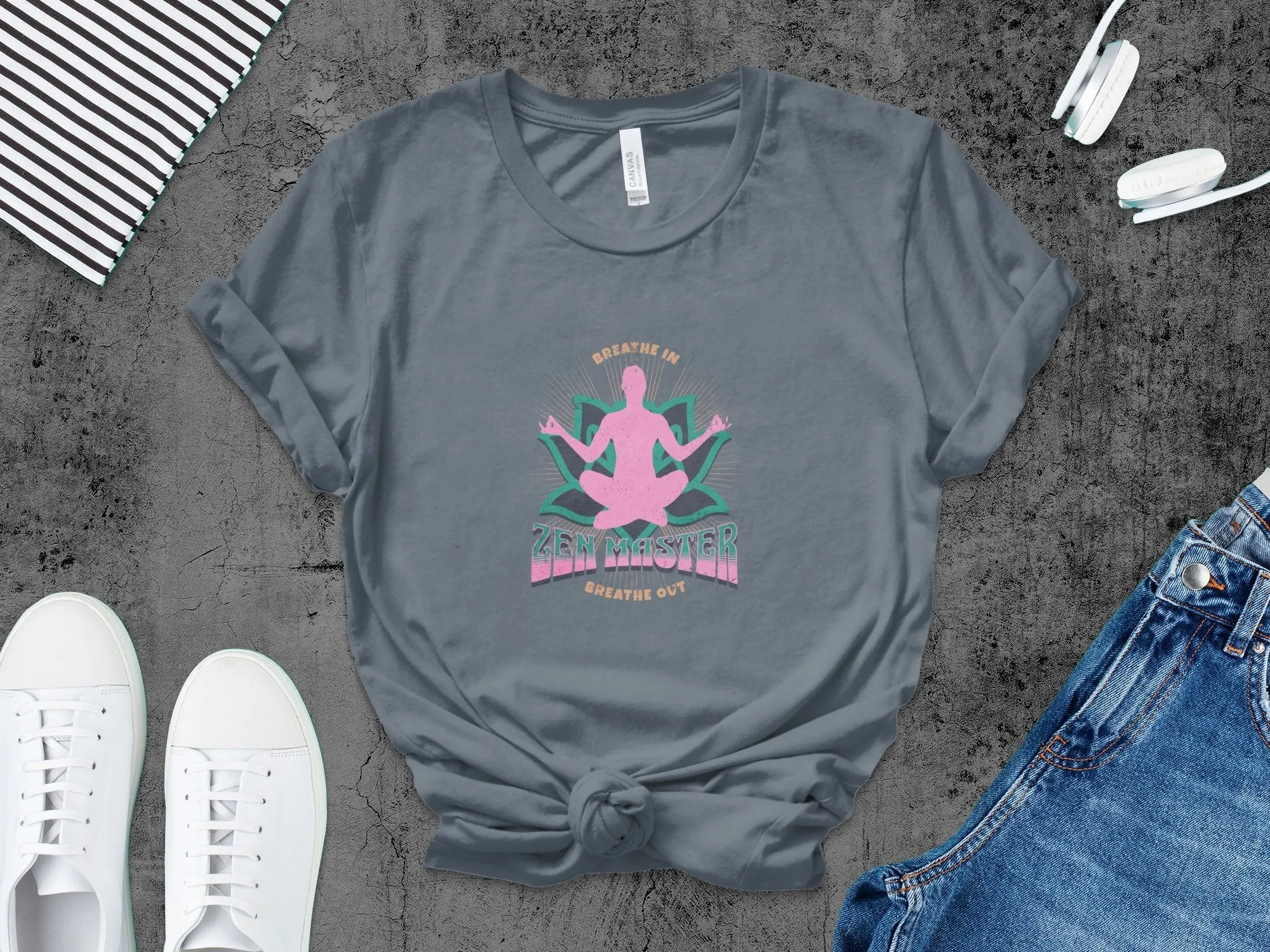 Zen Master Meditation Yoga T-Shirt, Breathe In Breathe Out Spiritual Tee, Unisex Mindfulness Shirt, Casual Comfortable Apparel