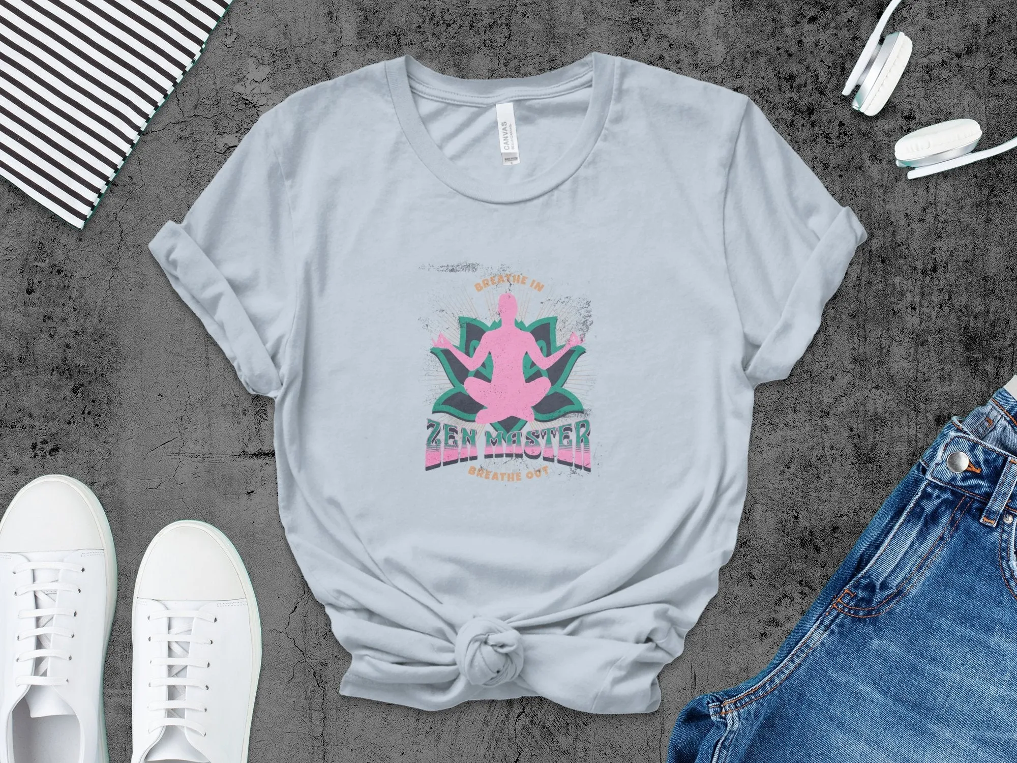 Zen Master Meditation Yoga T-Shirt, Breathe In Breathe Out Spiritual Tee, Unisex Mindfulness Shirt, Casual Comfortable Apparel