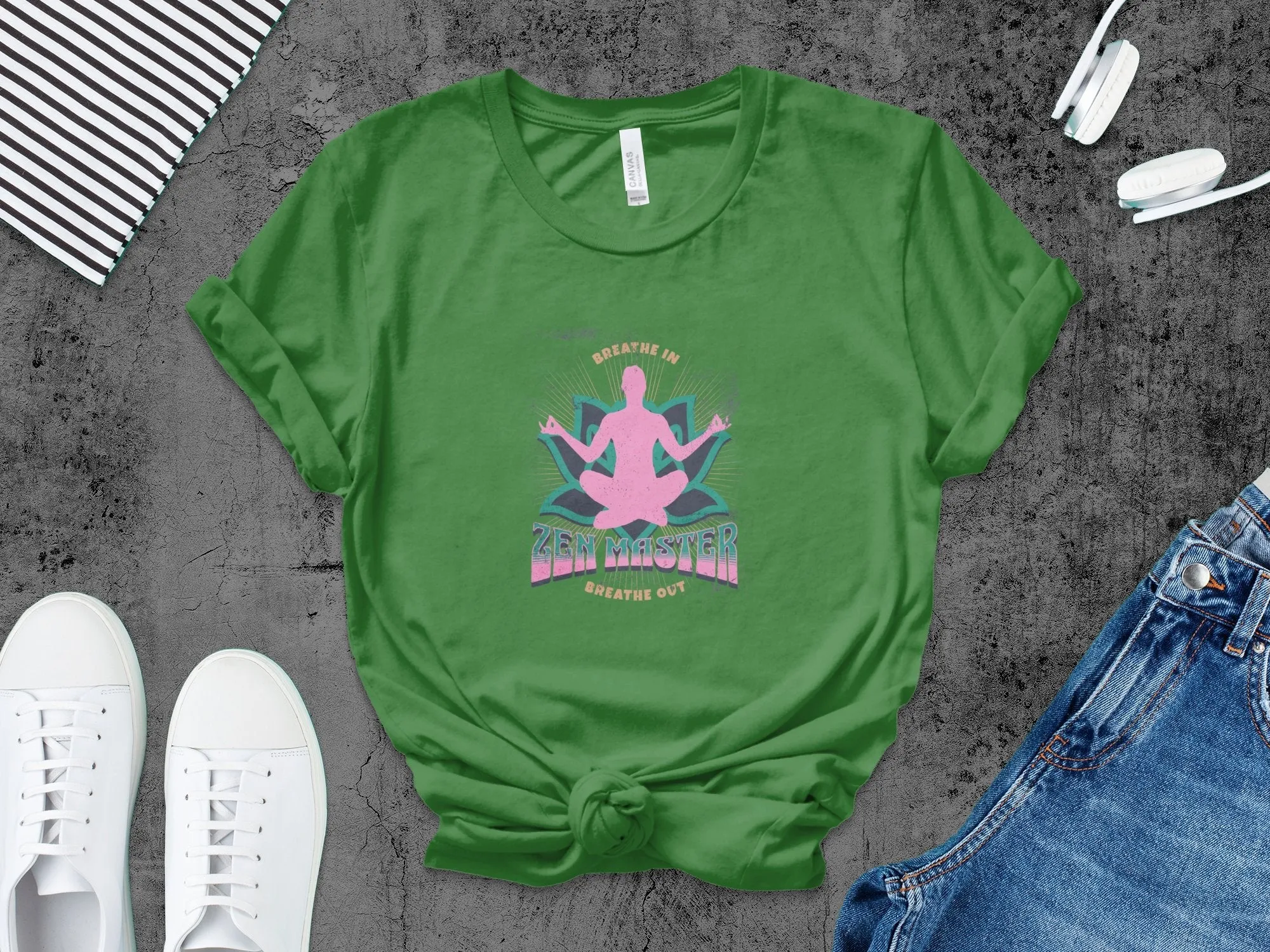 Zen Master Meditation Yoga T-Shirt, Breathe In Breathe Out Spiritual Tee, Unisex Mindfulness Shirt, Casual Comfortable Apparel